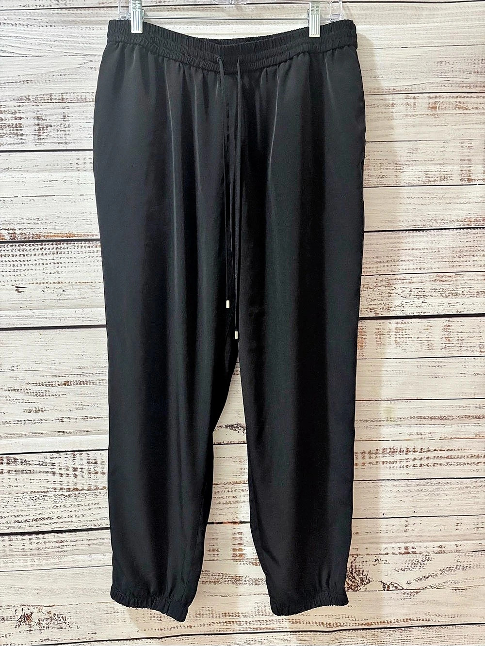 Express Ankle High Rise Pull-On Jogger Pants Black Large